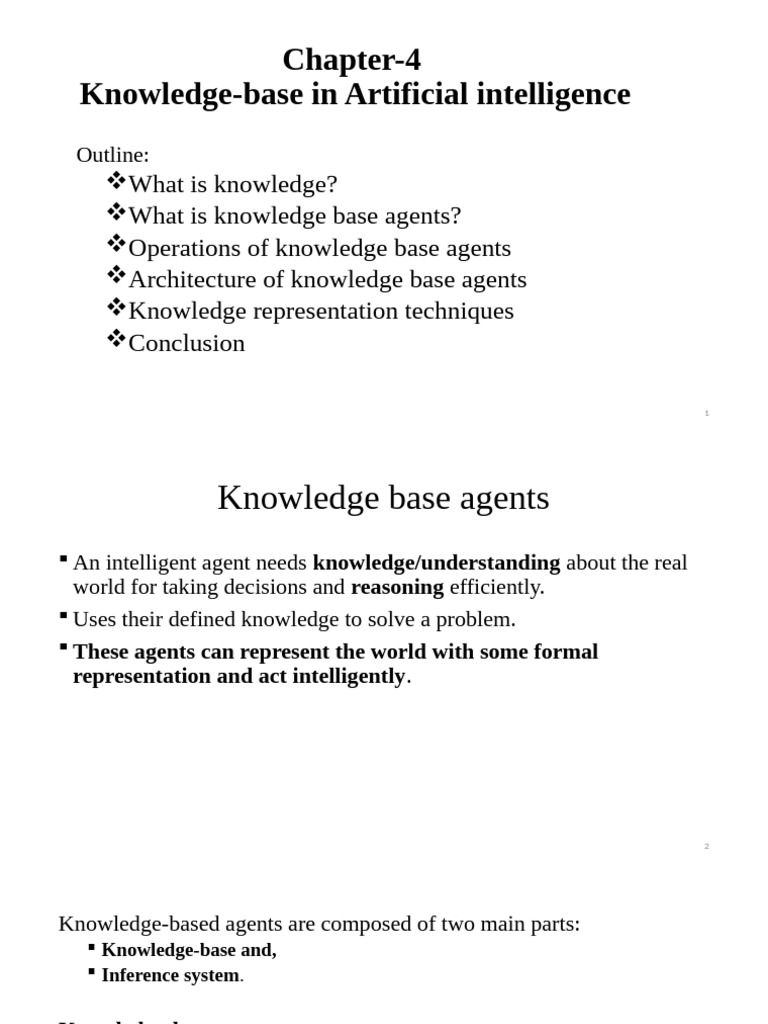 Chapter IV Konolwledge Based Agents HU. | PDF | Knowledge | Logic