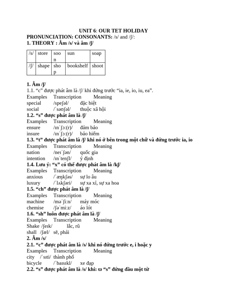 Pronunciation Guide: /s/ and /ʃ/ Sounds | PDF