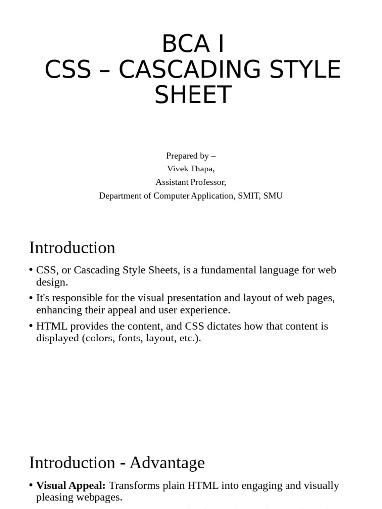 Introduction to CSS Basics and Properties | PDF | Html | Computing