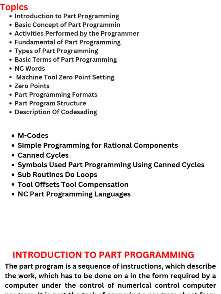 CNC Chapter 3 Part Programming | PDF
