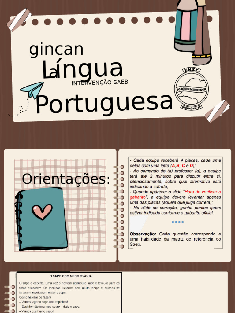 Gincana de Lingua Portuguesa | PDF