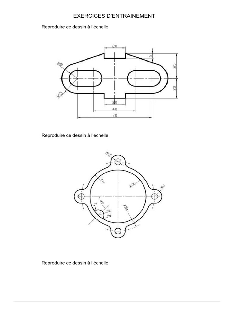 Exercices de dessin technique et formes | PDF | Vis de fixation | Outil ...