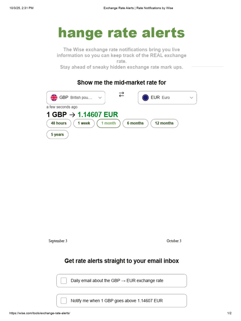 Exchange Rate Alerts - Rate Notifications by Wise | PDF | Exchange Rate ...