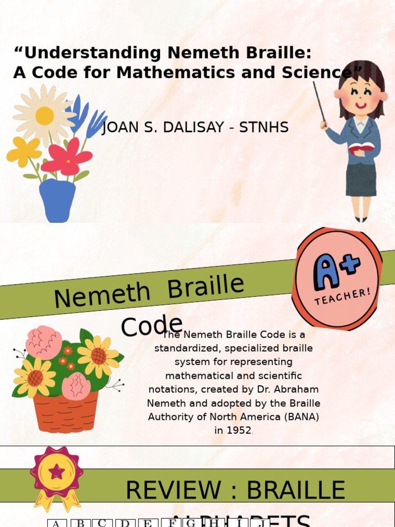 Nemeth Braille Math Code Guide | PDF | Perpendicular | Arithmetic