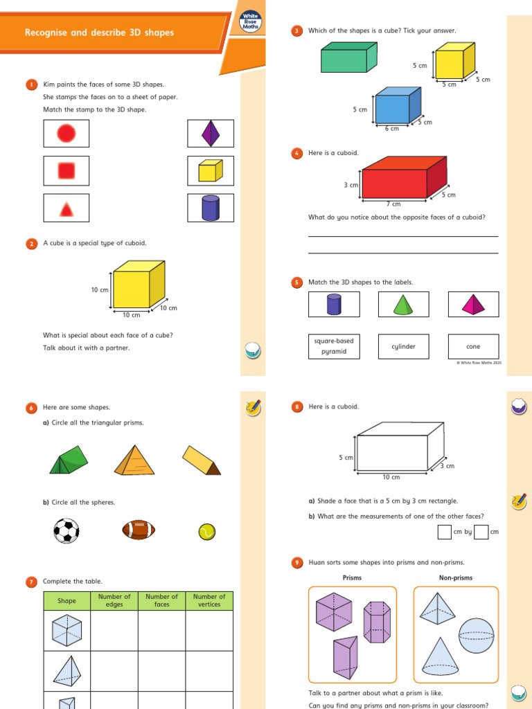 Identify and Describe 3D Shapes | PDF | Shape | Euclidean Geometry