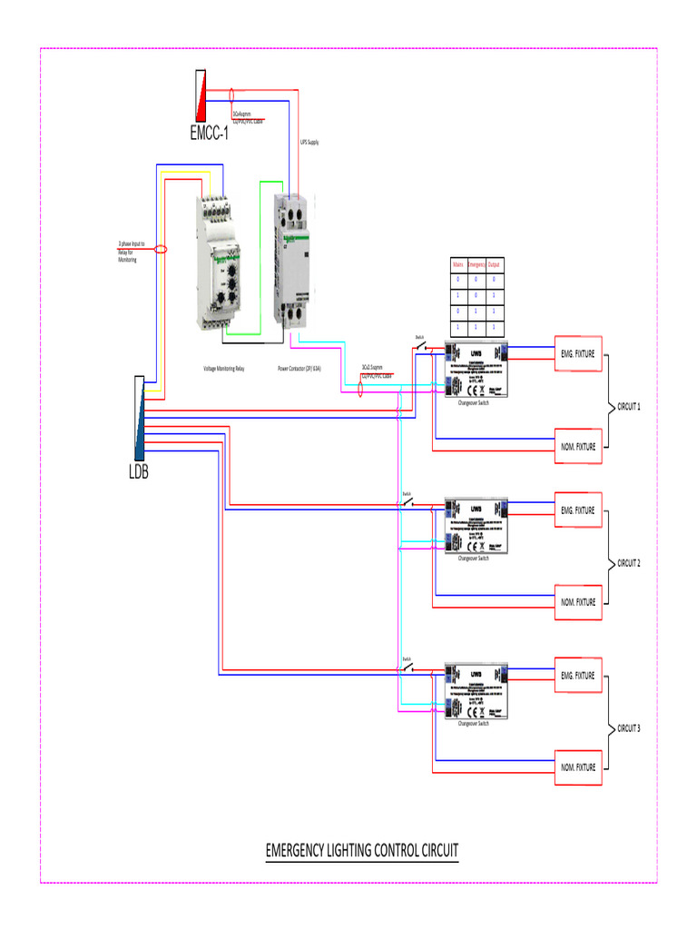Emergency Lighting Control Circuit Guide | PDF | Switch | Relay