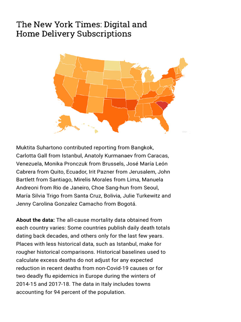 The Pandemic's Hidden Toll - Half A Million Deaths - The New York | PDF ...