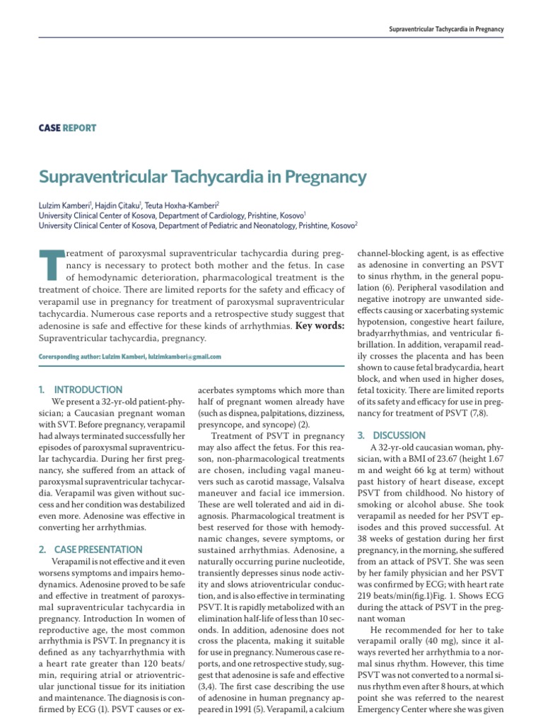 Supra Ventricular Tachycardia in Pregnancy | Cardiac Arrhythmia