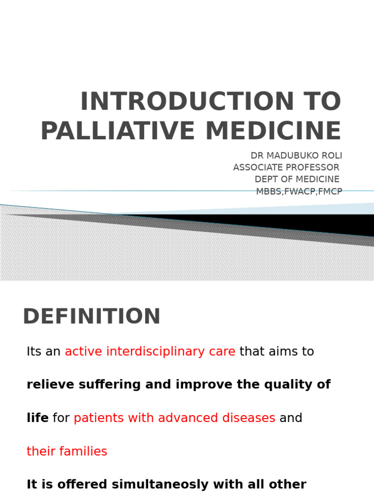 Introduction to Palliative Medicine | PDF