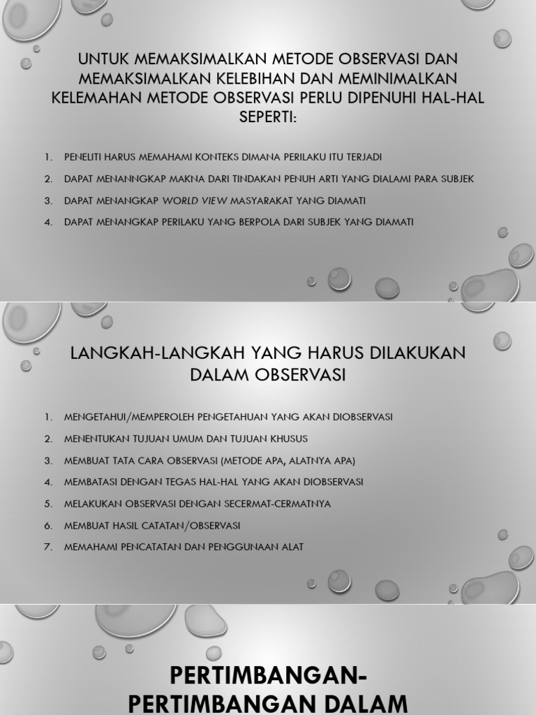Panduan Sistematis Metode Observasi | PDF