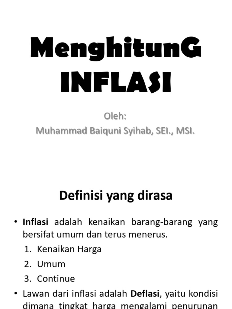Memahami Inflasi: Definisi dan Metode | PDF