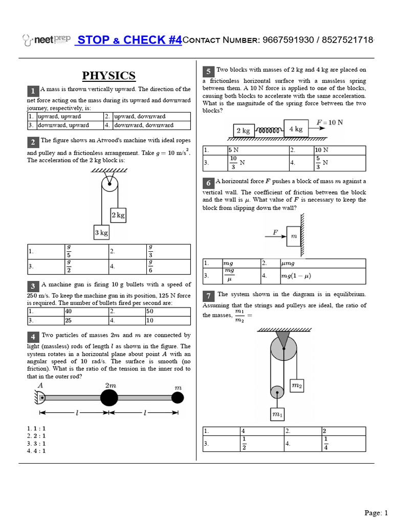 Physics Problems on Forces and Motion | PDF | Force | Fruit