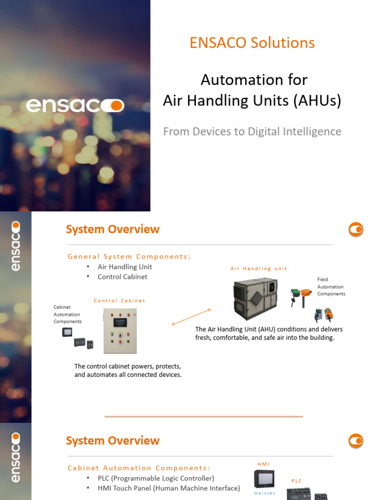AHU Automation Solutions Overview | PDF | Programmable Logic Controller ...