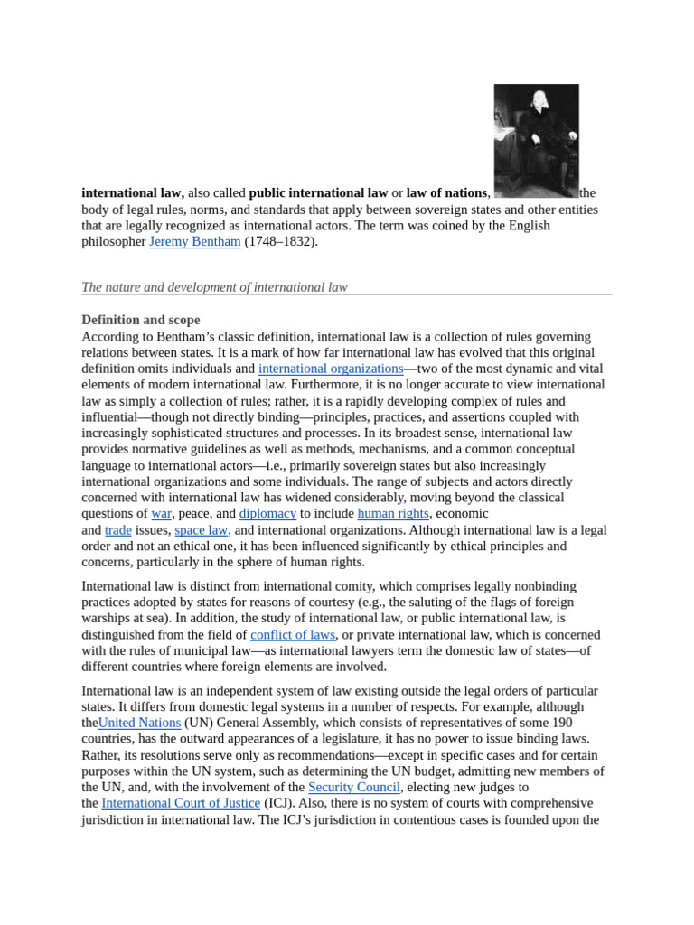 Understanding International Law Basics | PDF | Treaty | International Law