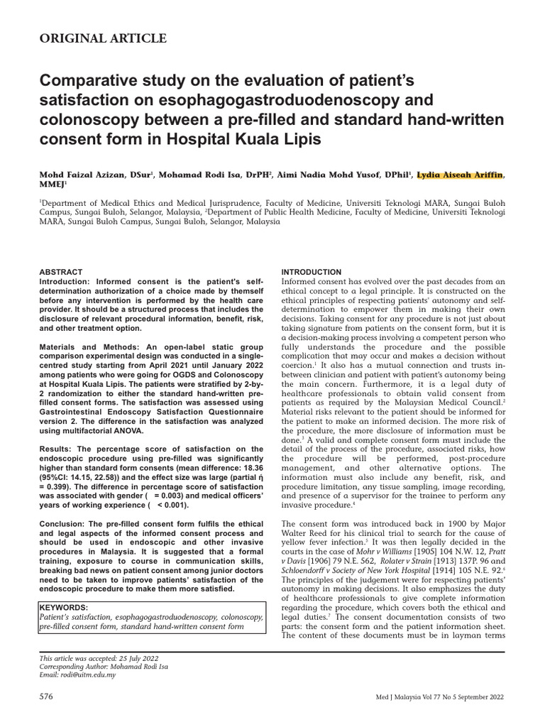 Azizan Et Al (2022) Comparative Study On The Evaluation of Patient's ...