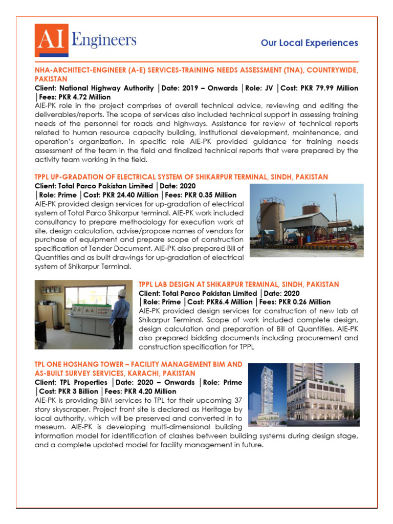 Local Engineering Projects in Pakistan | PDF