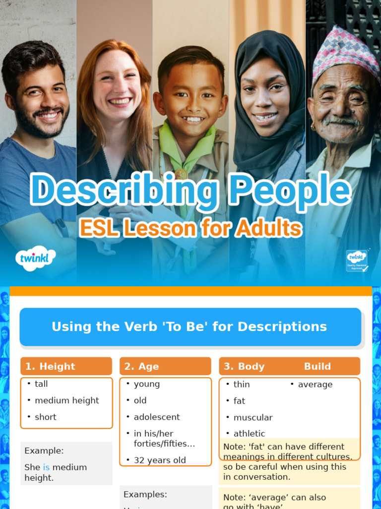 Adjective Use for Describing People | PDF | Hair | Human Head And Neck