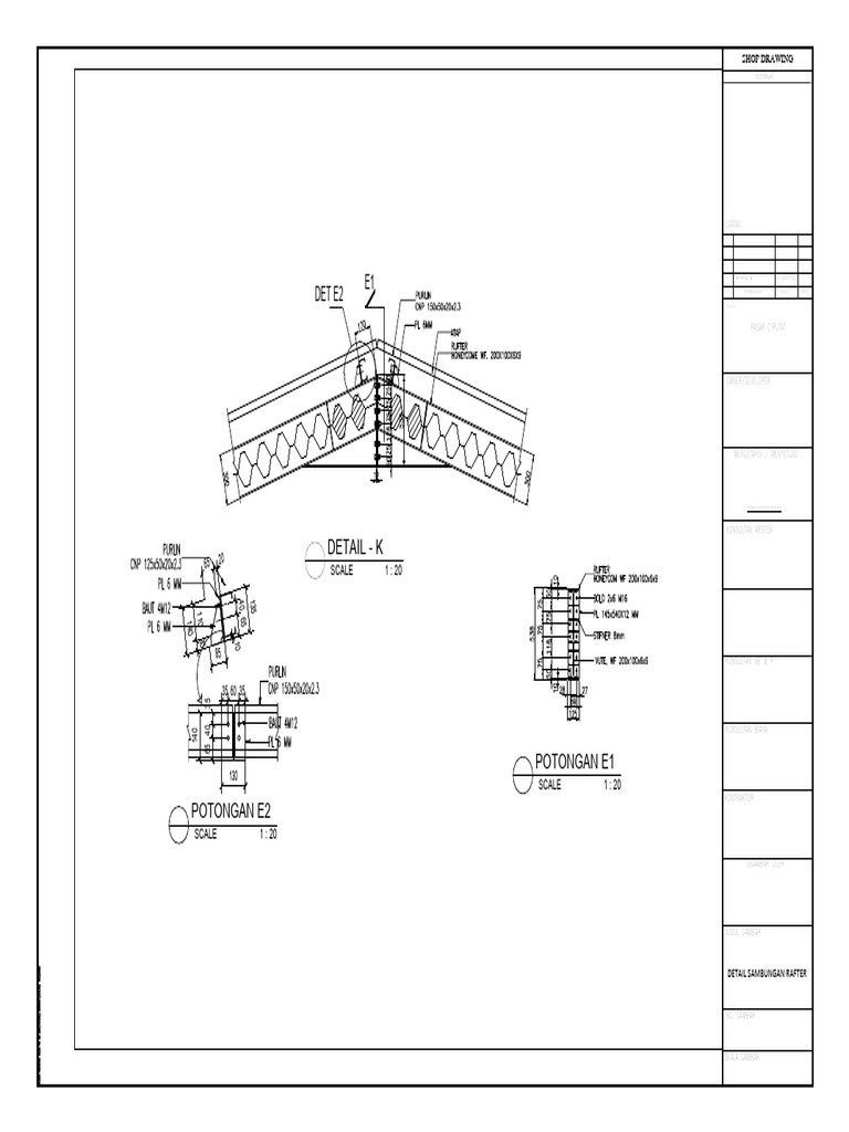 Detail Sambungan Rafter E1 | PDF