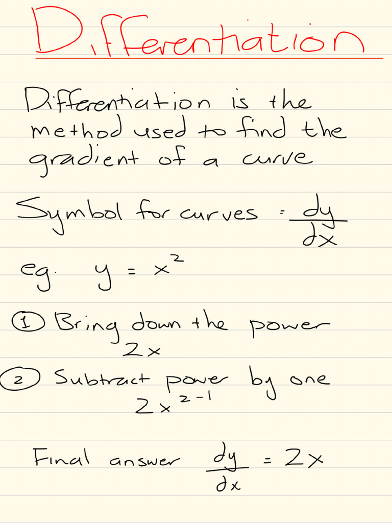 Differentiation Notes | PDF