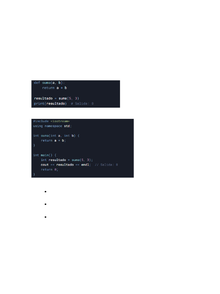 Funciones en Python y C++: Comparativa | PDF | Python (lenguaje de ...