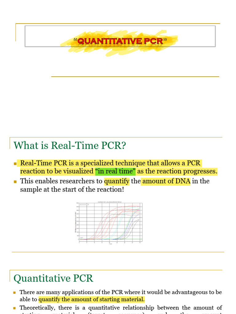 Understanding Quantitative PCR Techniques | PDF | Real Time Polymerase ...