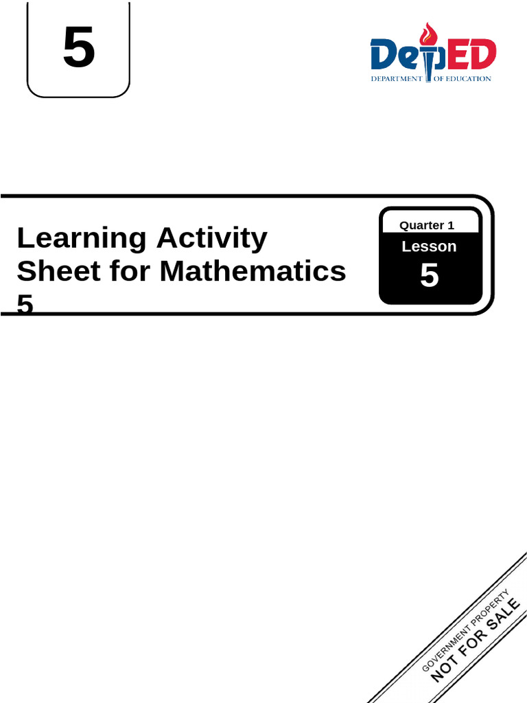 Math 5 Learning Activity Sheet: Fractions | PDF