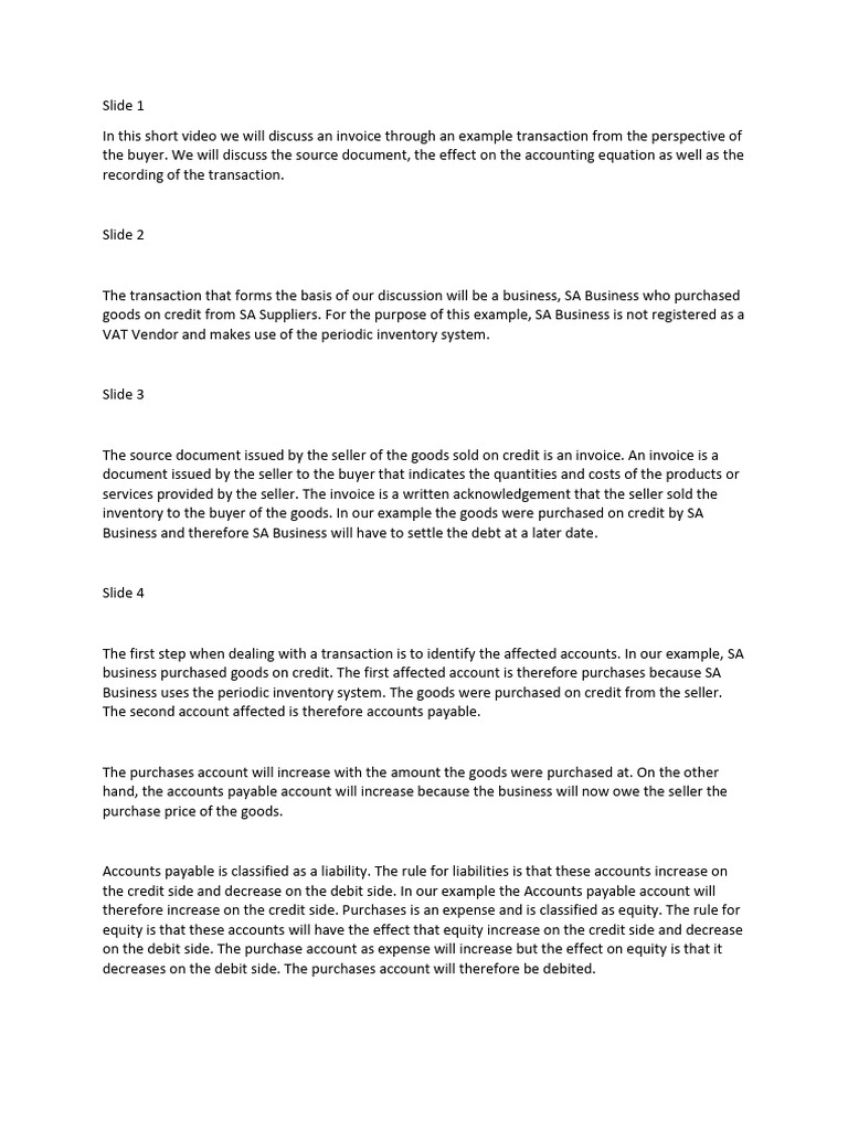 Understanding Invoices in Accounting | PDF | Debits And Credits ...