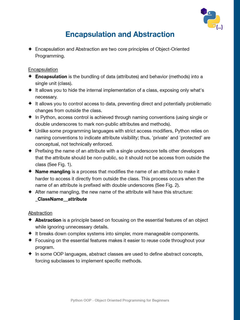 Encapsulation+and+Abstraction+Handout | PDF | Object Oriented ...