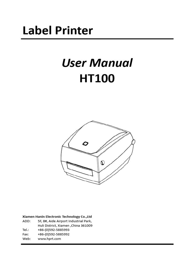 HT100 Label Printer User Manual | PDF | Microsoft Windows | Printer ...