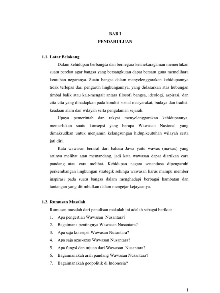Makalah Wawasan Nusantara