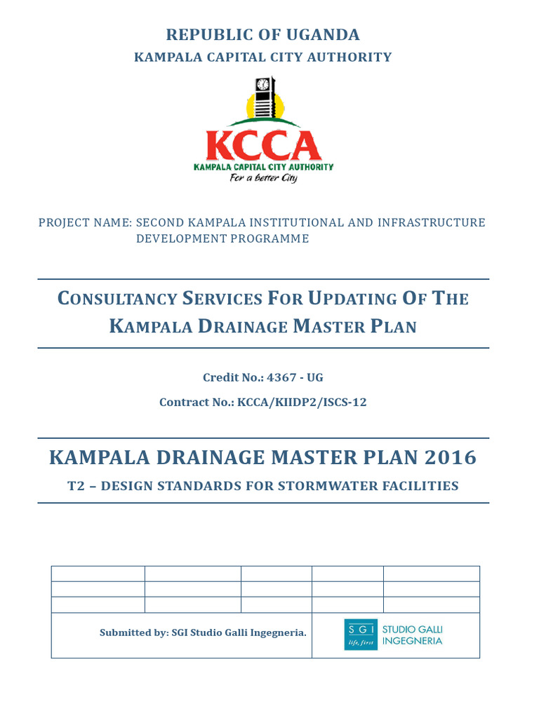 Kampala Drainage Master Plan Standards | PDF | Flood | Stormwater
