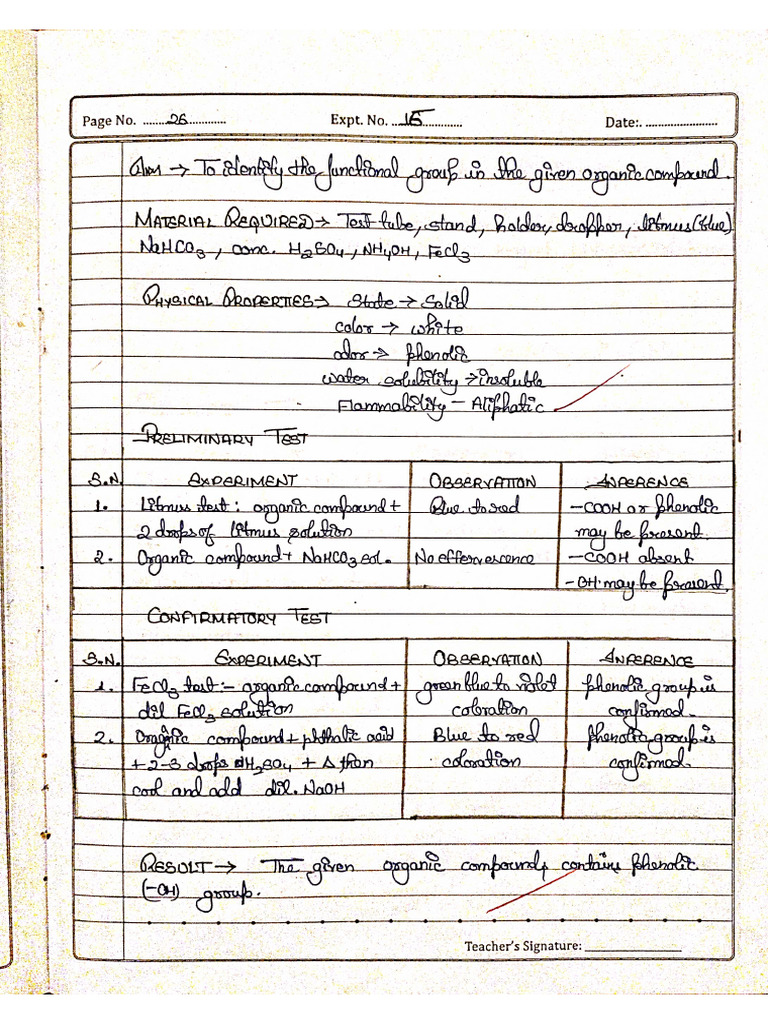 12A Chemistry Practical 13 | PDF