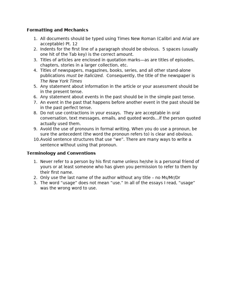 Document Formatting Guidelines | PDF