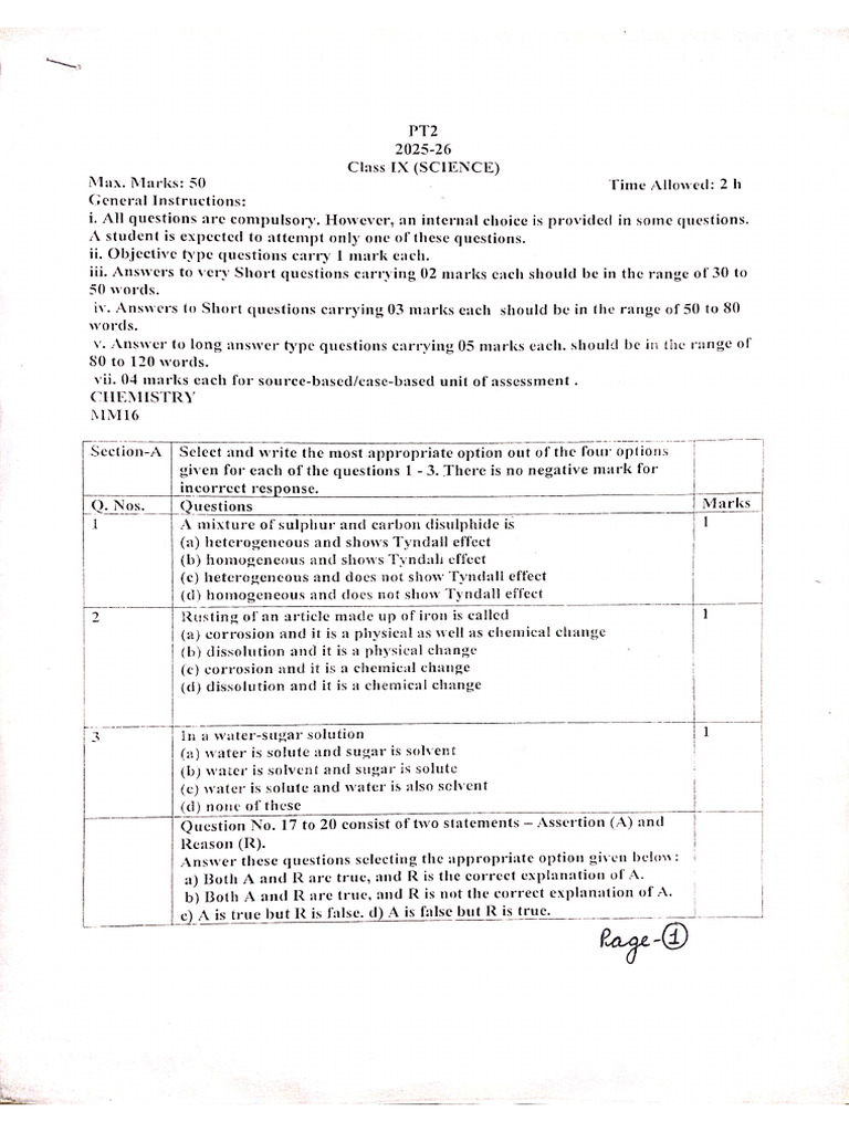 Science Mid-Term Paper | PDF
