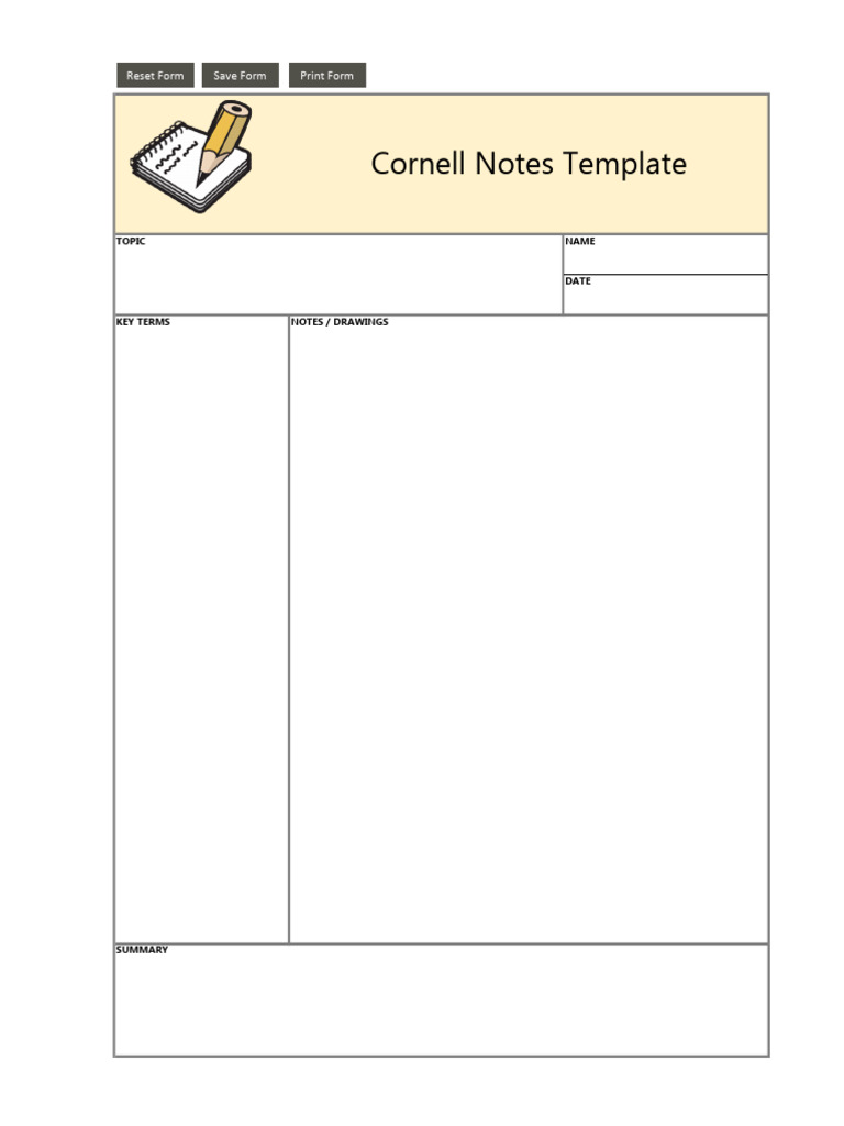 Cornell Notes Template Editable | PDF
