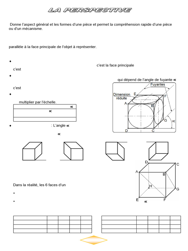 Exercices sur la perspective cavalière | PDF | Perspective ...