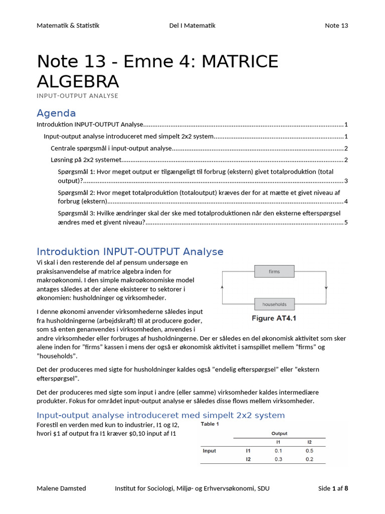 Note 13 - Emne 4 Matrice Algebra III | PDF