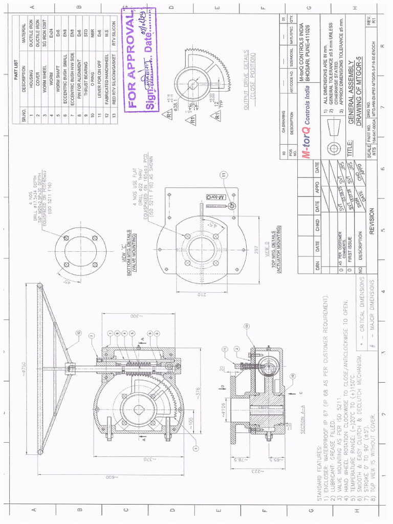 Mtgor-5 Gad Drawing - Enoch - Bore 38.1 - HW Dia 750 - Rev-1 - Scan | PDF