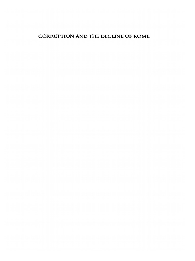Corruption's Role in Rome's Decline | PDF | Epigraphy | Roman Empire