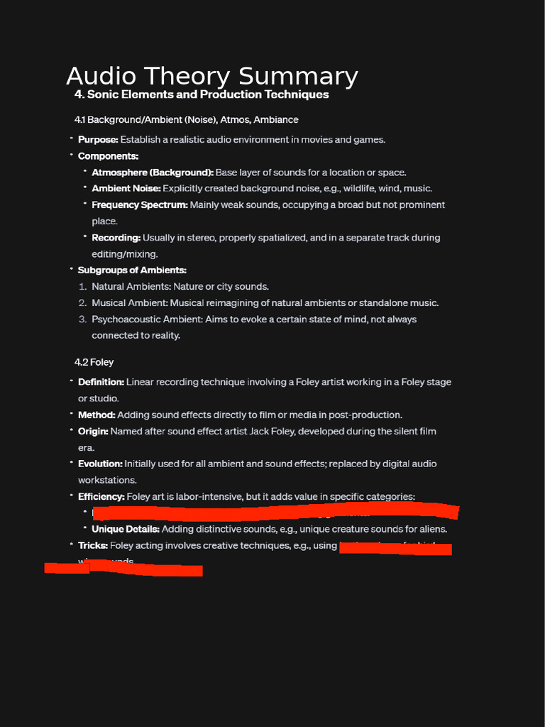 Audio Theory Summary HOWEST DAE 2024 | PDF