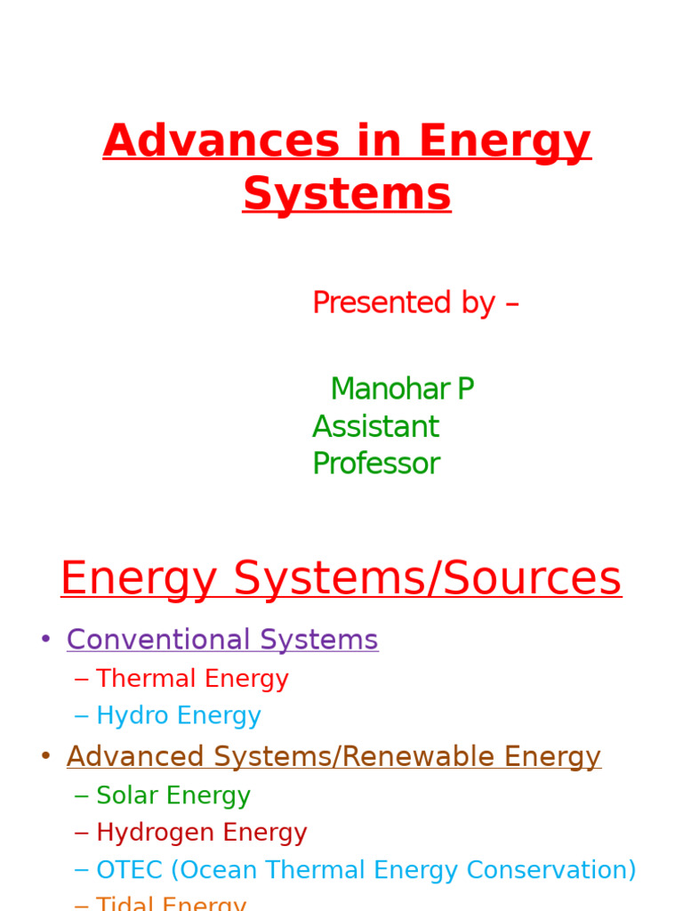 Advances in Renewable Energy Systems | PDF | Solar Energy | Solar Power