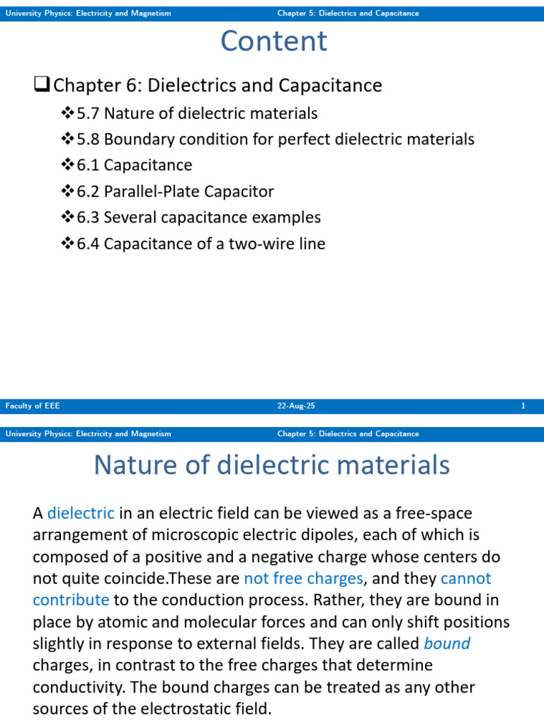 Dielectrics and Capacitance Overview | PDF | Capacitance | Dielectric
