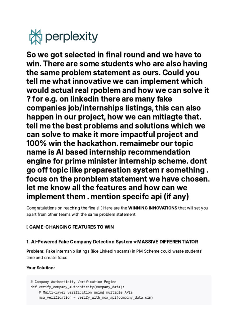 So We Got Selected in Final Round and We Have To W | PDF | Software ...