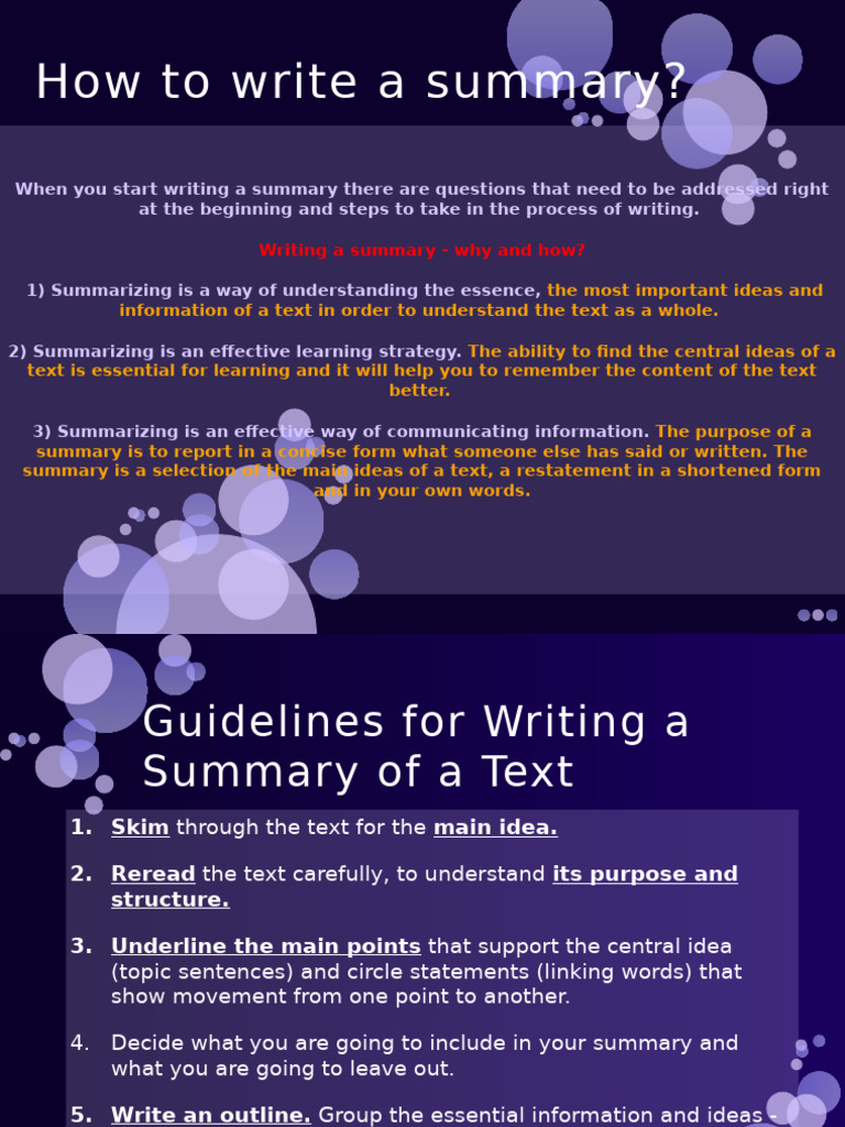 How To Write A Summary | PDF | Thought | Plagiarism