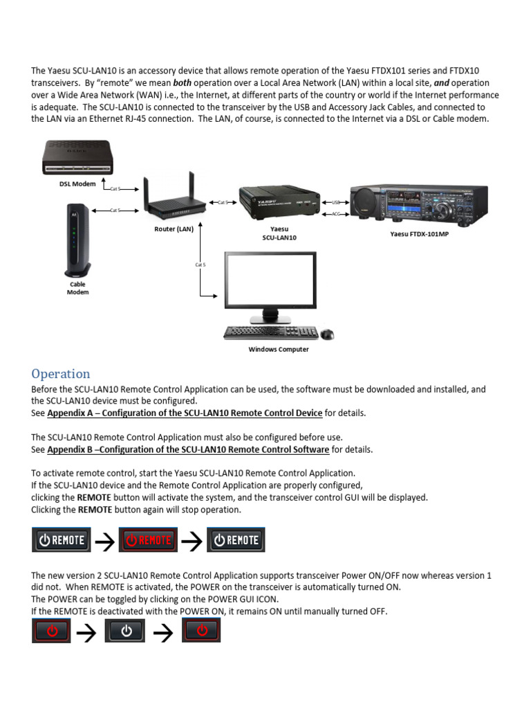 Yaesu SCU-LAN10 Remote Control Guide | PDF | Ip Address | Local