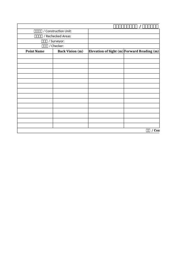 Level Survey Sheet | PDF