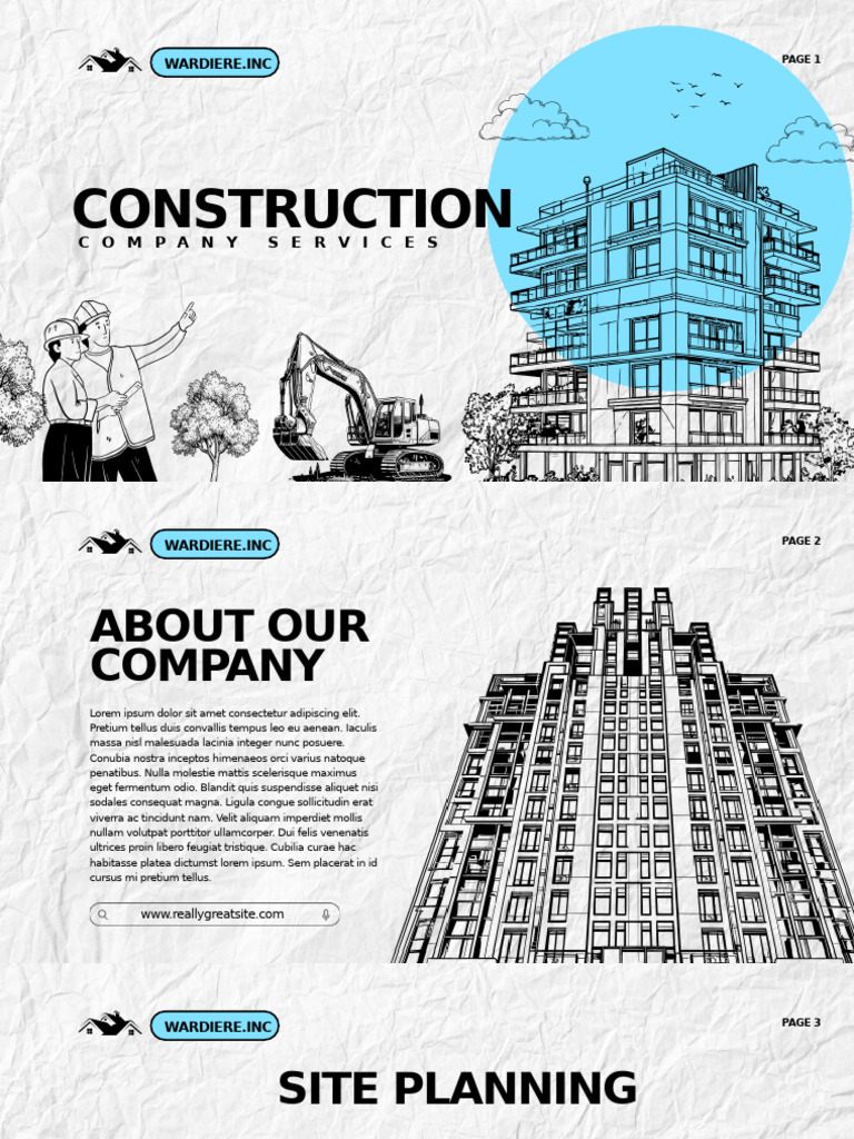 Gray and Blue Minimalist Illustrative Contruction Presentation | PDF