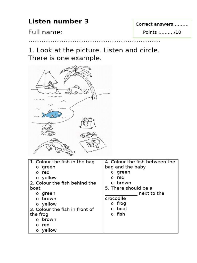 Listening Exercise: Color and Questions | PDF
