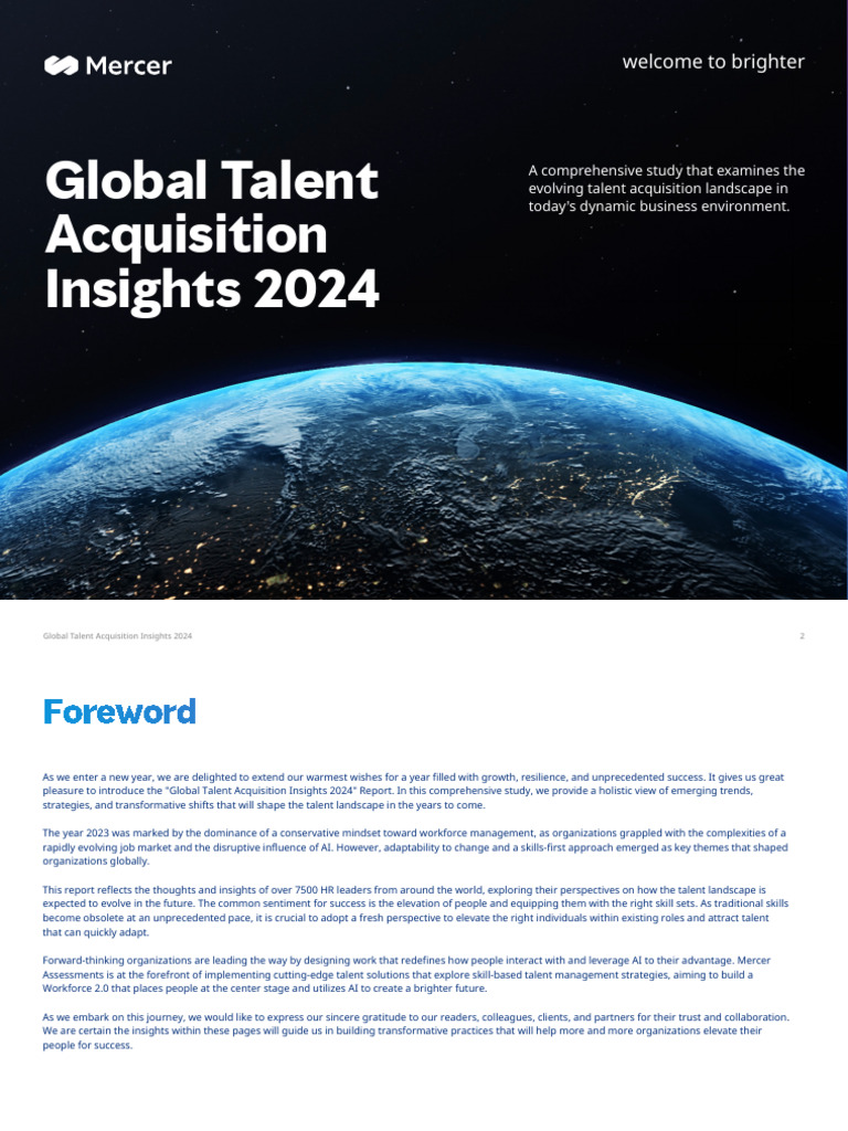 Global Talent Acquisition Trends 2024 | PDF | Recruitment | Employment