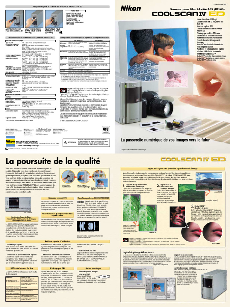 Scanner Nikon LS-40 ED 2900 dpi | PDF | Scanner (informatique) | Nikon